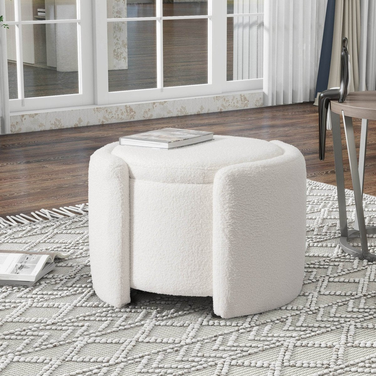 Multi - Functional Teddy Wool Storage Ottoman Stool - Restalyn - Sleep Galleria