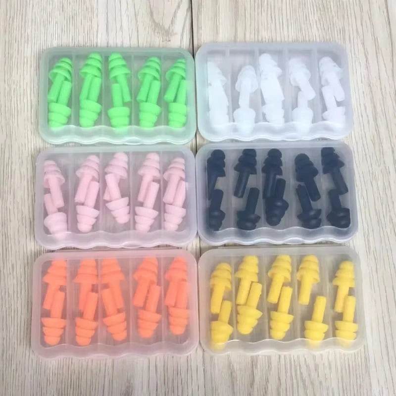 Pack Of 5 Soft Silicone Waterproof Swimming Earplugs - Restanew - Sleep Galleria
