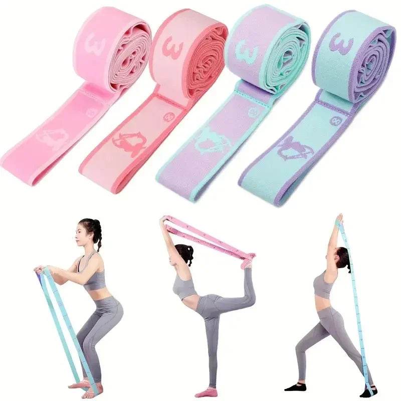 Elastic Yoga Resistance Stretching Belt With Loops - Sleep Galleria