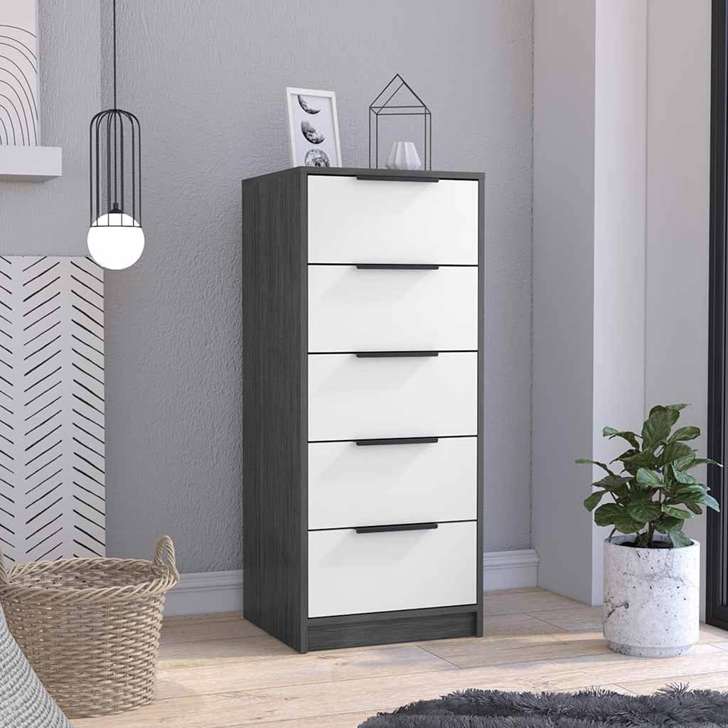 Modern 42-Inch Five Drawer Vertical Particle Board Dresser - Sleep Galleria