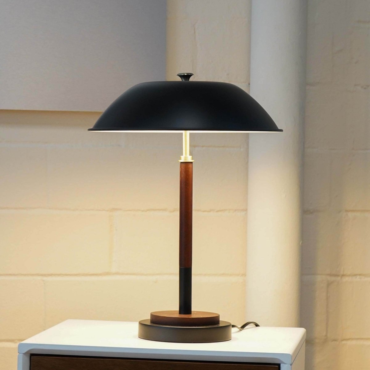 Modern Black Umbrella - Shaped Metal Table Lamp - Serenova - Sleep Galleria