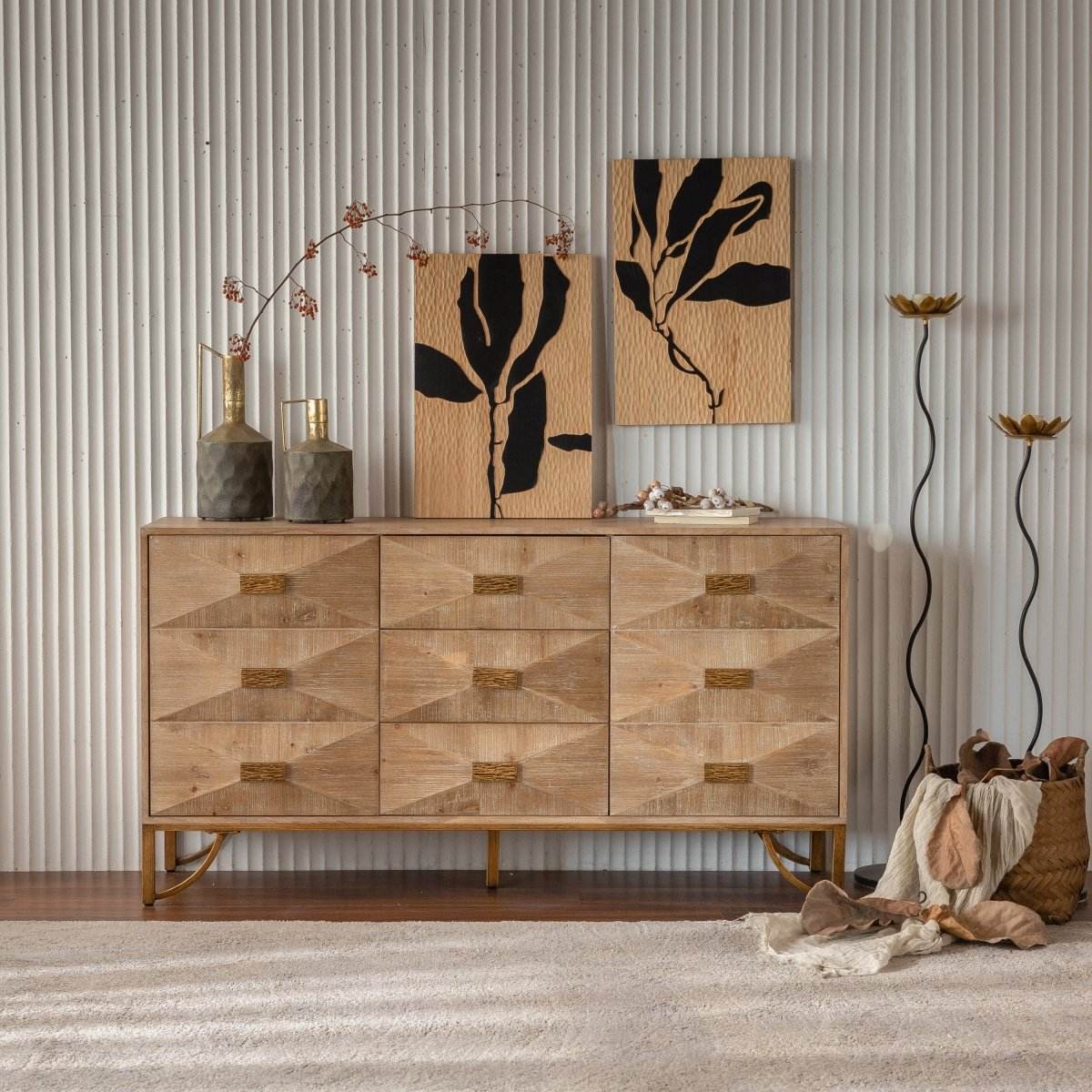Modern Solid Wood 3-Drawer Dresser With Storage - Sleep Galleria