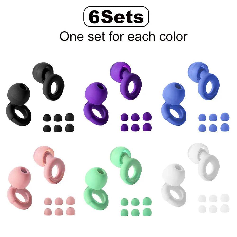 Reusable Soft Silicone Noise Reduction Earplugs Set - Serenova - Sleep Galleria