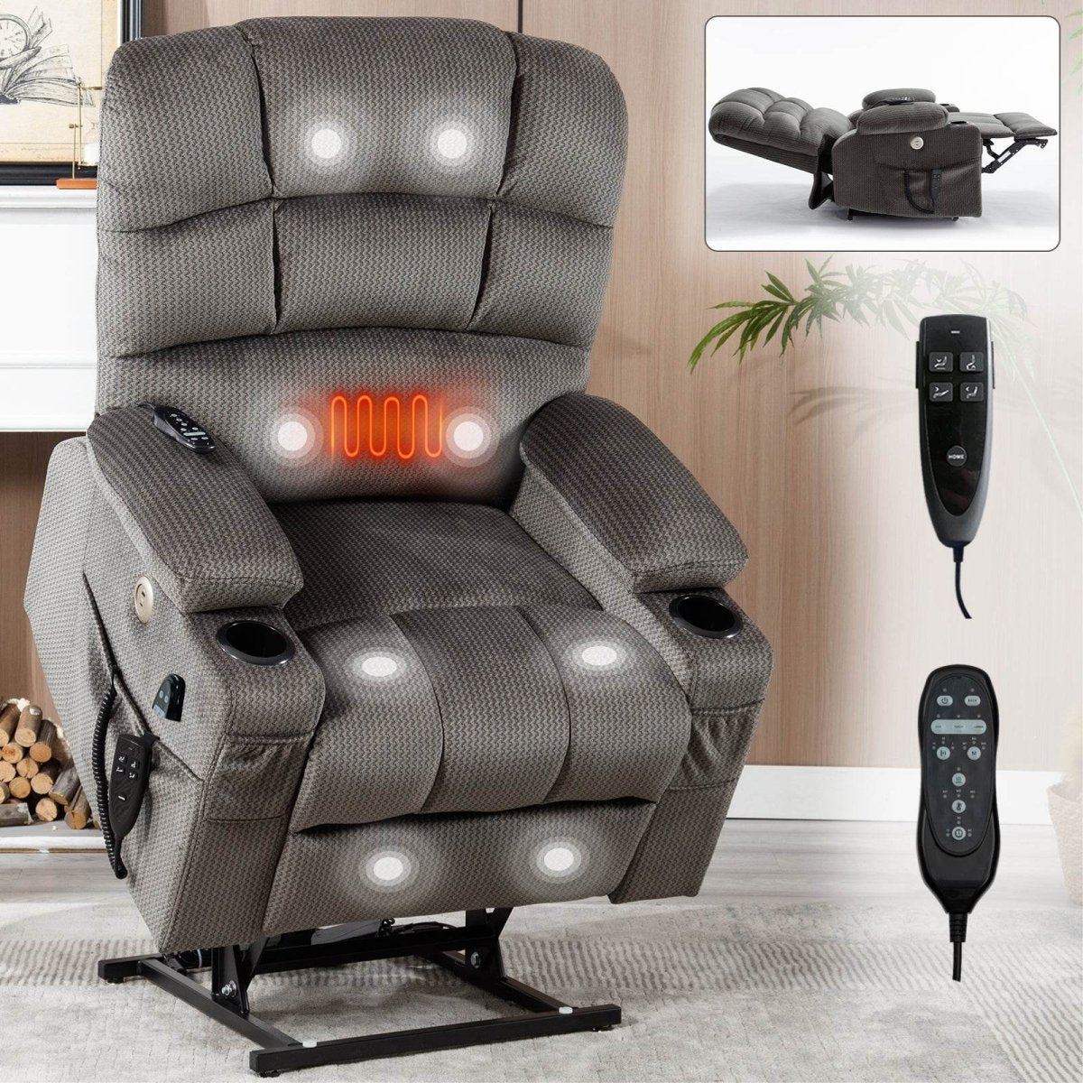 Grey Dual Motor Infinite Position Up to 350 LBS - Sleep Galleria