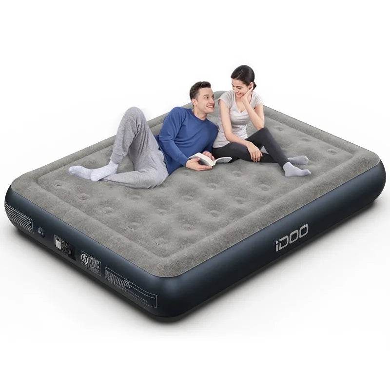 iDOO Queen Size Air Mattress, Inflatable Airbed with Built - in Pump, 650lb MAX - Sleep Galleria - Sleep Galleria