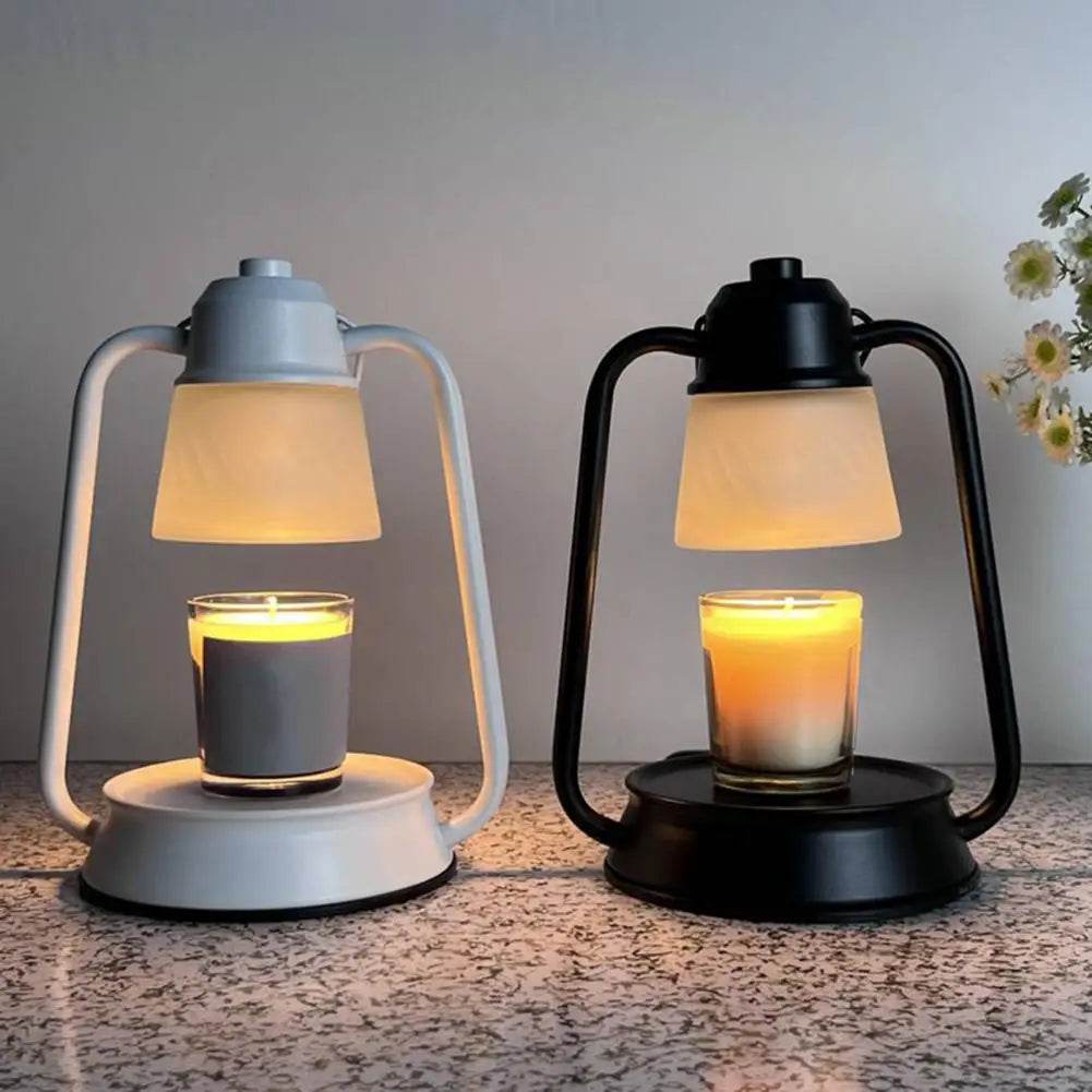 Melting Candle Lantern Elegant Metal Candle Warmer Lamp with Dimmable Timer Function for Safe Desktop Wax Melting High Stability - Sleep Galleria - Sleep Galleria
