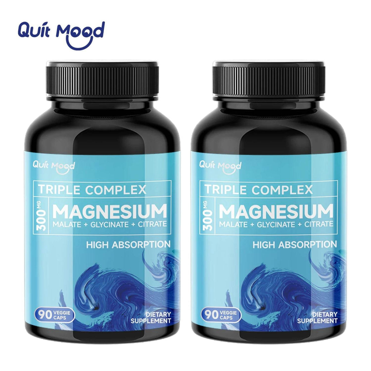 Quitmood Triple Magnesium Complex | 300mg of Magnesium Glycinate, Malate, & Citrate for Muscles, Nerves, & Energy | High Absorpt - Sleep Galleria - Sleep Galleria