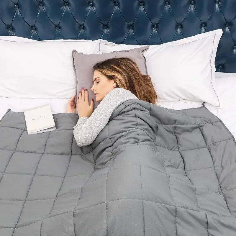 Weighted Blanket for Adults (12lbs, 48"x72" Twin Size) - Cooling and Breathable Heavy Blanket for 110 - 130lbs - Sleep Galleria - Sleep Galleria