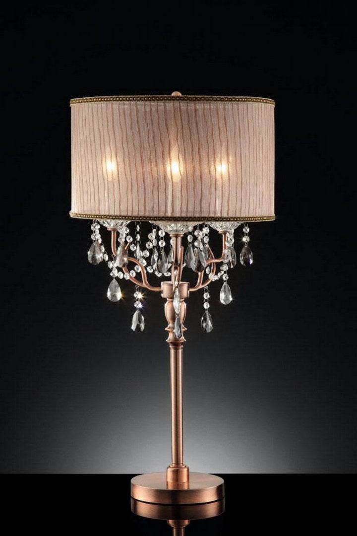 35 - Inch Crystal Accent Metal Table Lamp - Slumberine - Sleep Galleria