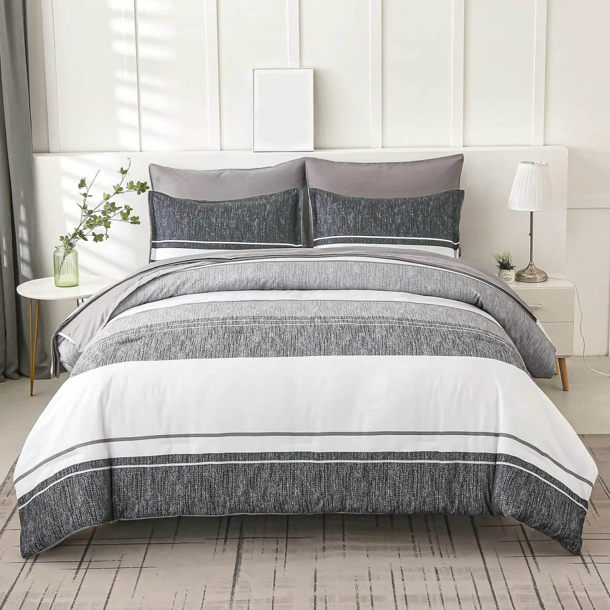 Extra Soft Striped Microfiber Bedding Comforter Set - Slumberine - Sleep Galleria
