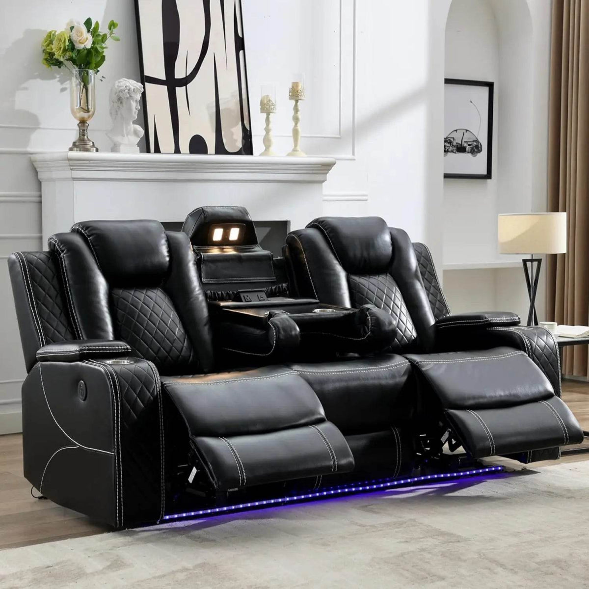 Power Reclining 3 - Seater Sofa With Wireless Charger - TODRANI - Sleep Galleria