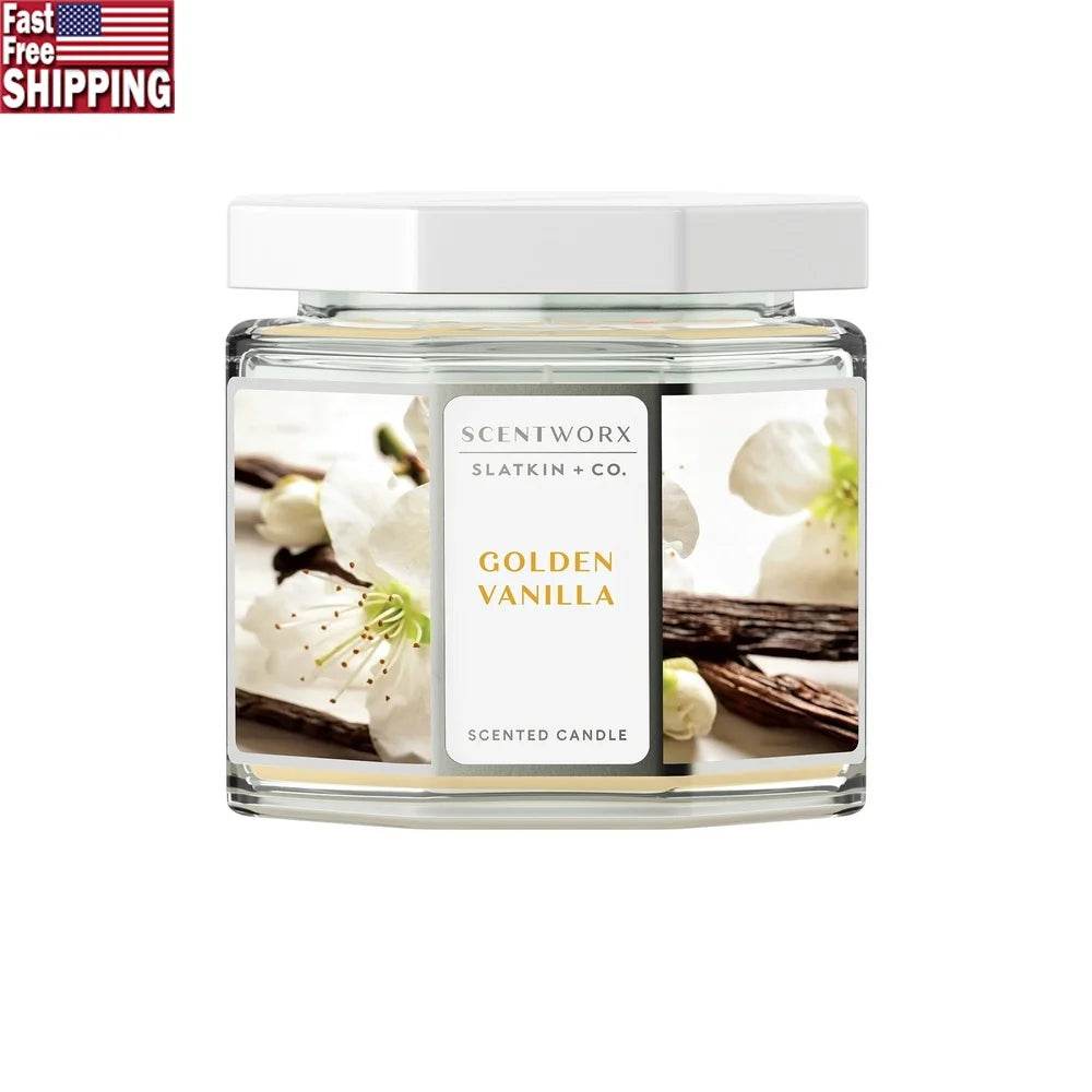 Golden Vanilla Scented 3 - Wick Jar Candle - XMSJ - Sleep Galleria
