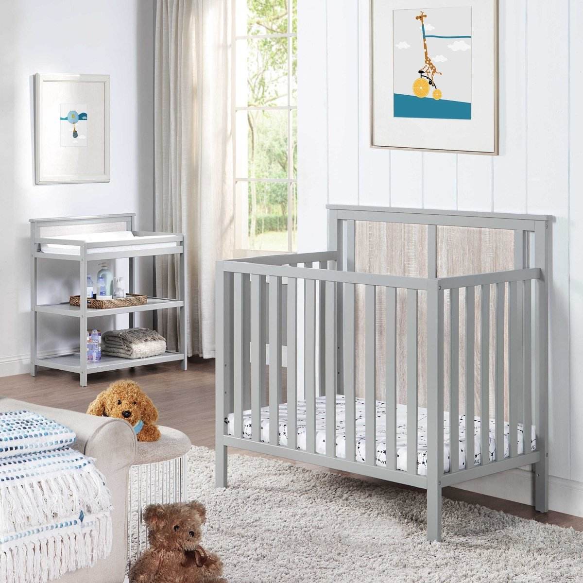 Convertible 3-in-1 Wood Mini Crib With Mattress Pad - Sleep Galleria
