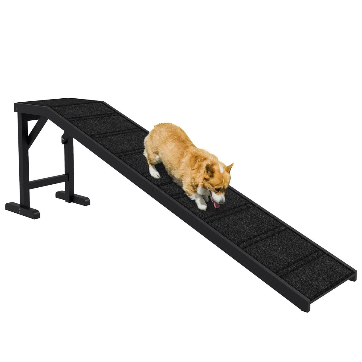 Pine Wood Dog Ramp With Anti-Slip Carpet Platform - Sleep Galleria