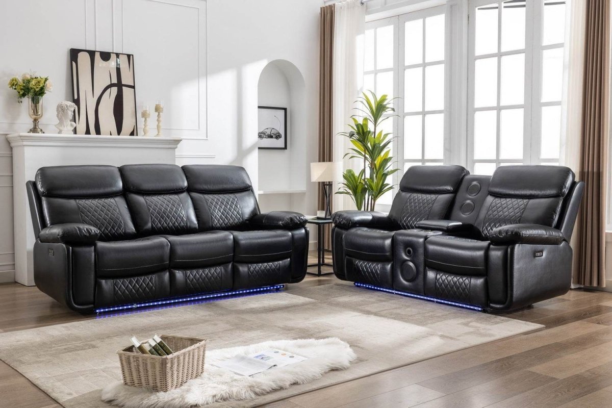 Reclining Sofa With LED & Bluetooth - Zenvia - Sleep Galleria