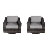 Contemporary Outdoor Swivel Wicker Patio Chair With Cushions