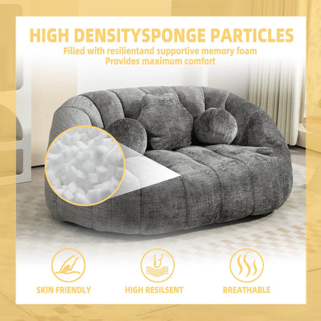 High Density Foam Chenille Bean Bag Lounge Chair - Sleep Galleria