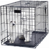 36-Inch Dog Crate - Double Door Pet Kennel with Divider Panel - Foldable Dog Cage with Carry Handle for Portability and Storage by  (Black)