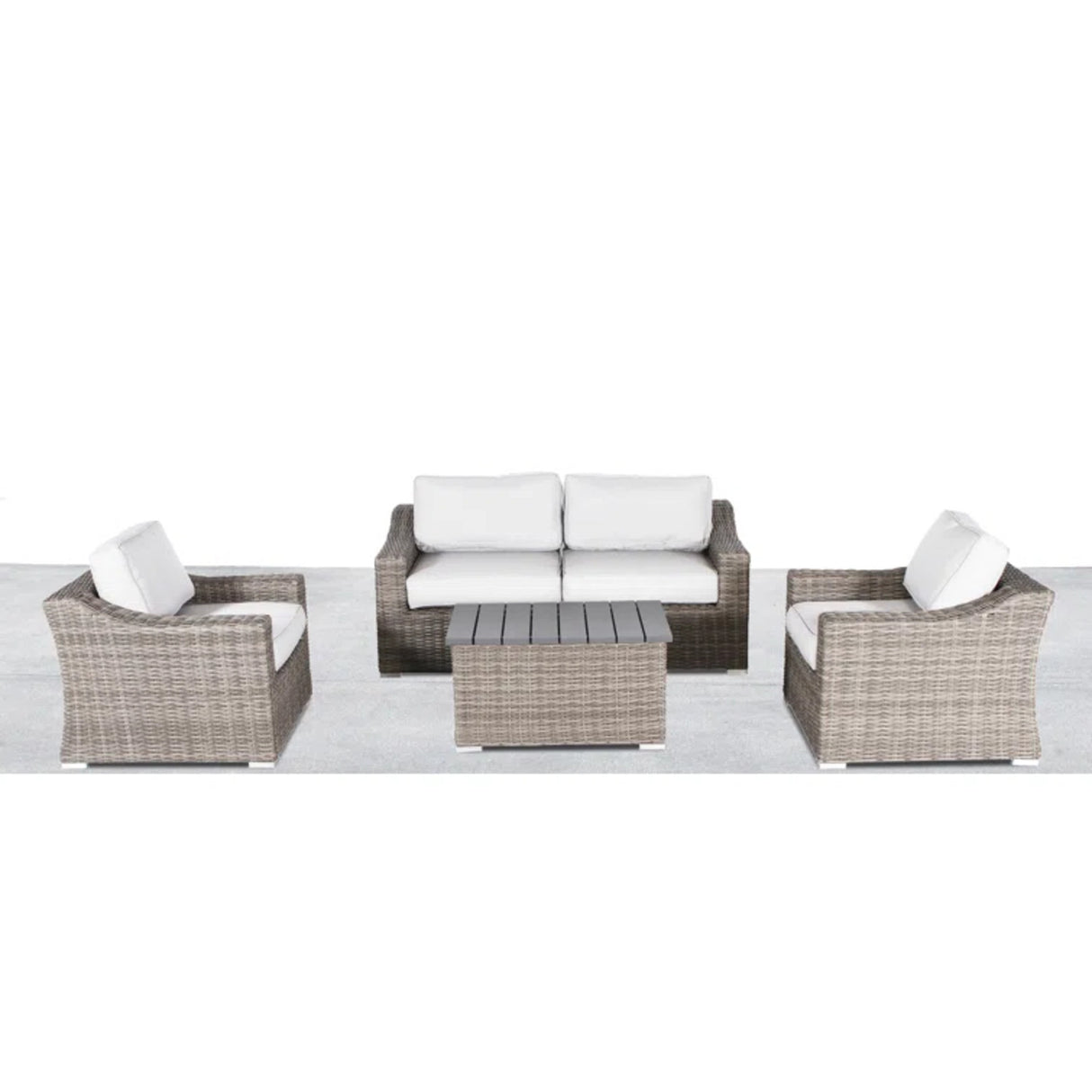 Fully Assembled 4-Person Outdoor Wicker Seating Group With Cushions