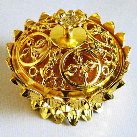 Lotus Brass Aromatherapy Burner With Artistic Trumpet Design - Zenvia - Sleep Galleria