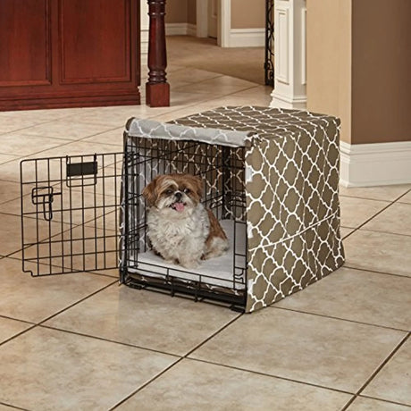 Dog Crate Cover, Brown Geometric Pattern, 30"