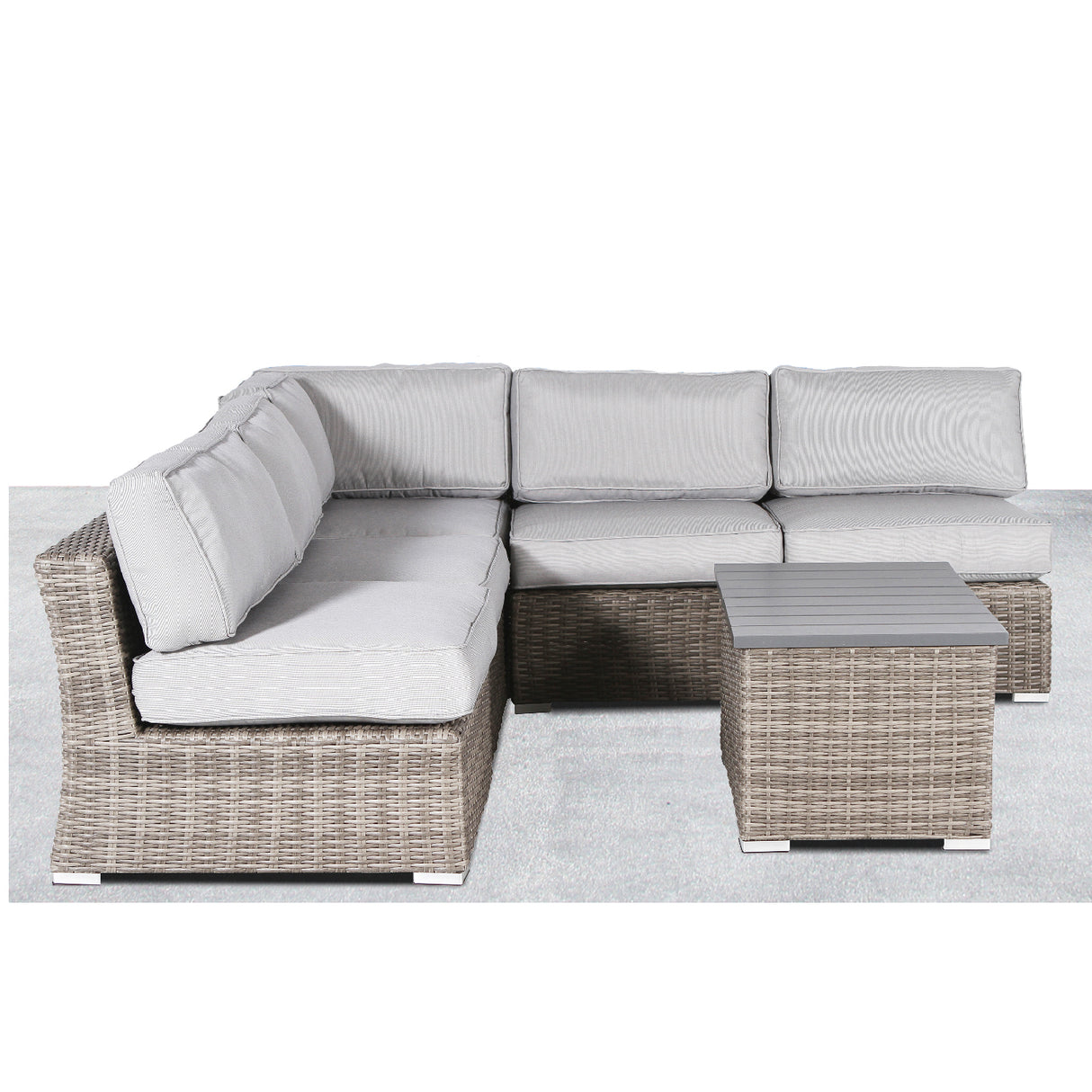 6-Piece Weather-Resistant Wicker Outdoor Sofa Set With Cushions
