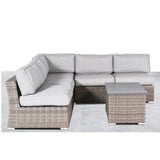 6-Piece Weather-Resistant Wicker Outdoor Sofa Set With Cushions