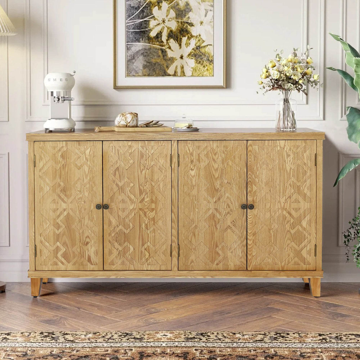 Brown Vintage Corner MDF Accent Storage Cabinet - Sleep Galleria