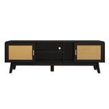 Bohemian Style Dark Brown Rattan TV Stand - Sleep Galleria