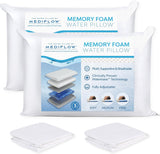 Water Pillow Memory Foam Re-Invented with Waterbase Technology - Clinically Proven to Reduce Neck Pain & Improve Sleep Quality. (Single Pack)