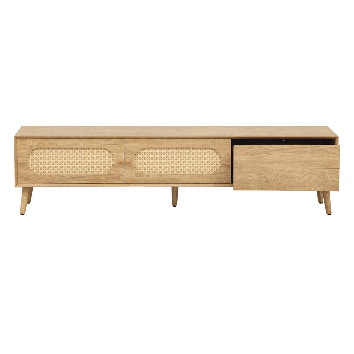 Boho Farmhouse Solid Wood TV Stand Cabinet - Sleep Galleria