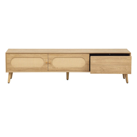 Boho Farmhouse Solid Wood TV Stand Cabinet - Sleep Galleria