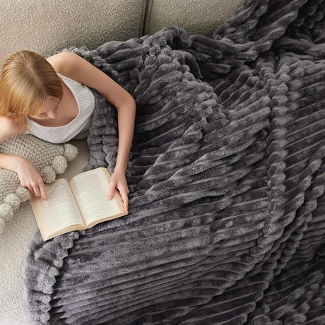 Bedsure Luxury Chunky Corduroy Fleece Sleep Blanket- Ultra Soft, Warm, Cozy Extra Soft Baby Blanket for Sofa, Bed, Nursery Ideal Seasonal Gift Solid Yellow Color,Autumn Lightweight Comforter