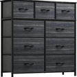 DWVO Chest of Drawer with 9 Drawers for Bedroom Fabric Dresser Storage Drawers with Handles Metal Frame for Living Room, Hallway, Nursery