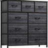 DWVO Chest of Drawer with 9 Drawers for Bedroom Fabric Dresser Storage Drawers with Handles Metal Frame for Living Room, Hallway, Nursery