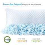 Virtu Temperature Regulating Reversible Cooling Body Pillow for Adult, Adjustable Memory Foam Long Body Pillows for Bed, 20" X 54"