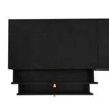 Modern Black Particle Board TV Stand With Storage - Sleep Galleria