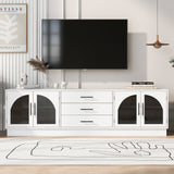 Modern Minimalist White MDF TV Stand With Storage