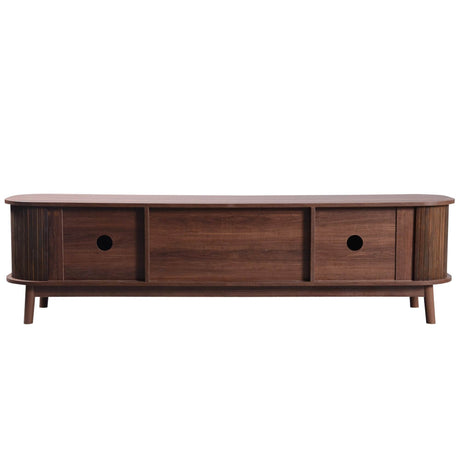 Modern Farmhouse Rattan TV Stand With Storage Cabinet - Sleep Galleria