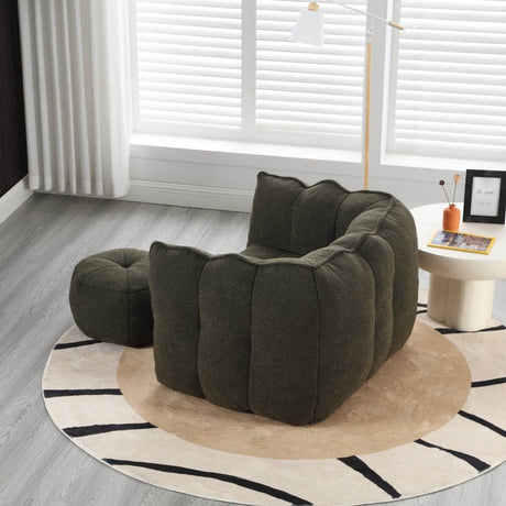 Soft Chenille Bean Bag Chair with Foam - Calmora - Sleep Galleria