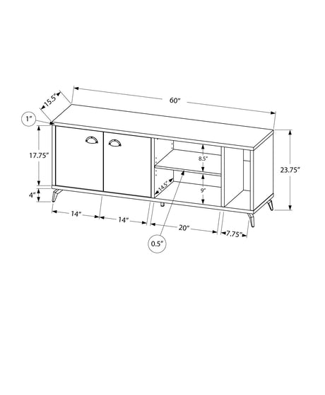 Industrial Style 60-Inch White Grey TV Stand Console - Sleep Galleria