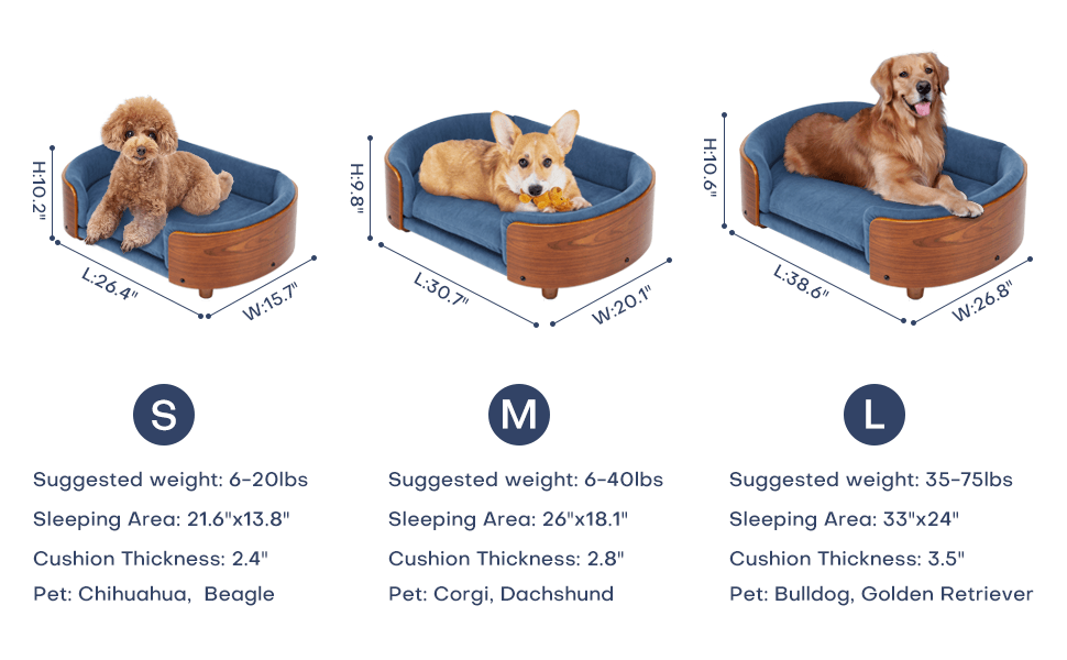 Scandinavian Elevated Large Dog Bed With Velvet Cushion - Sleep Galleria