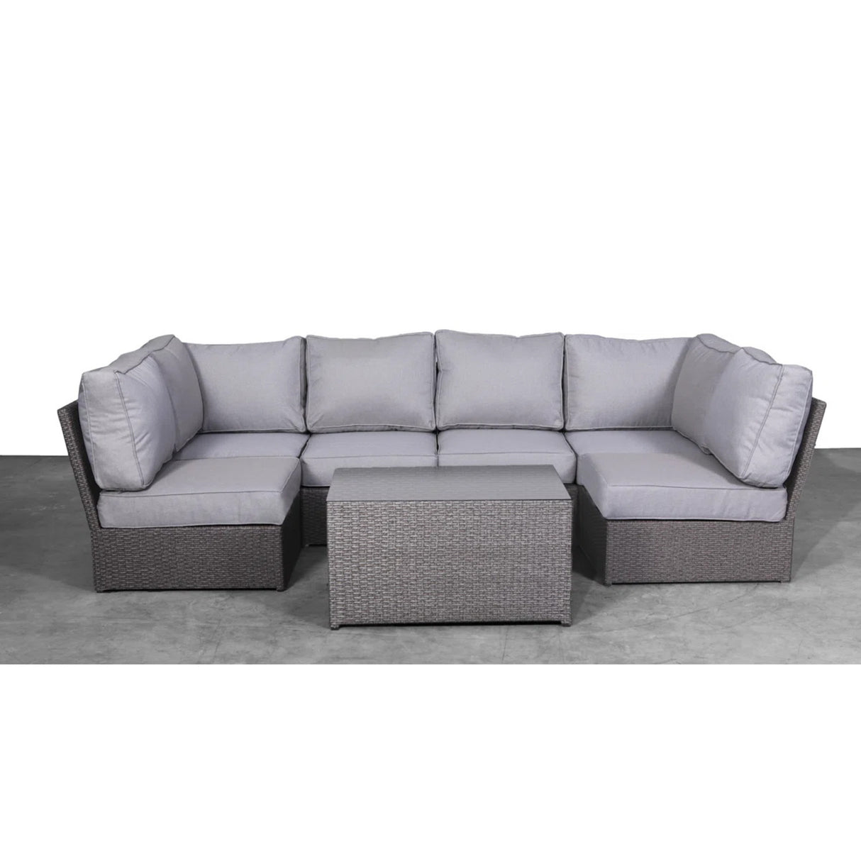 Outdoor Wicker Sectional Set With Weather-Resistant Cushions