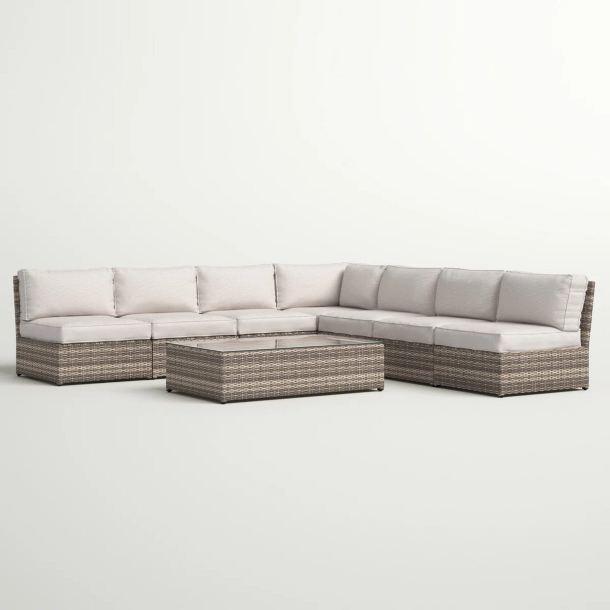 8-Piece Weather-Resistant Mixed Gray Wicker Patio Seating Set