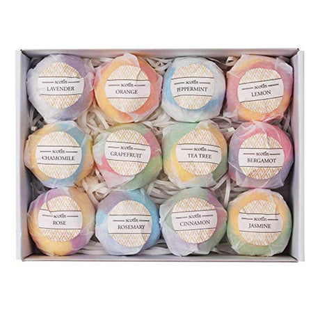 Set Of 12 Exfoliating Bath Bombs For Smooth Skin - Calmora - Sleep Galleria