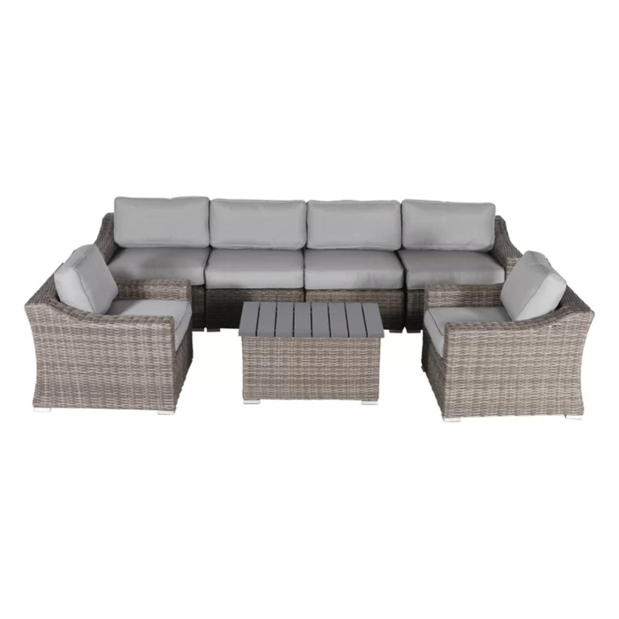 7-Piece Outdoor All-Weather Wicker Sectional Seating Group