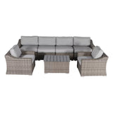 7-Piece Outdoor All-Weather Wicker Sectional Seating Group