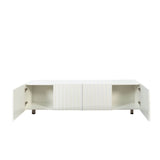 Modern White TV Stand With Storage Drawers - Sleep Galleria