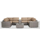 Weather-Resistant Rattan Wicker 10-Piece Outdoor Sectional Set
