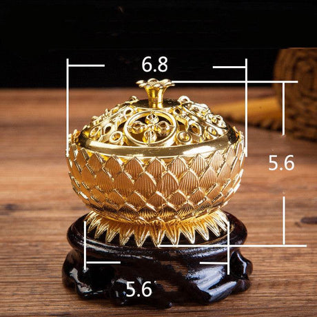 Lotus Brass Aromatherapy Burner With Artistic Trumpet Design - Zenvia - Sleep Galleria
